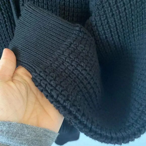 100% cotton Cardigan Black Knit Button Down Sweater - Picture 2 of 6